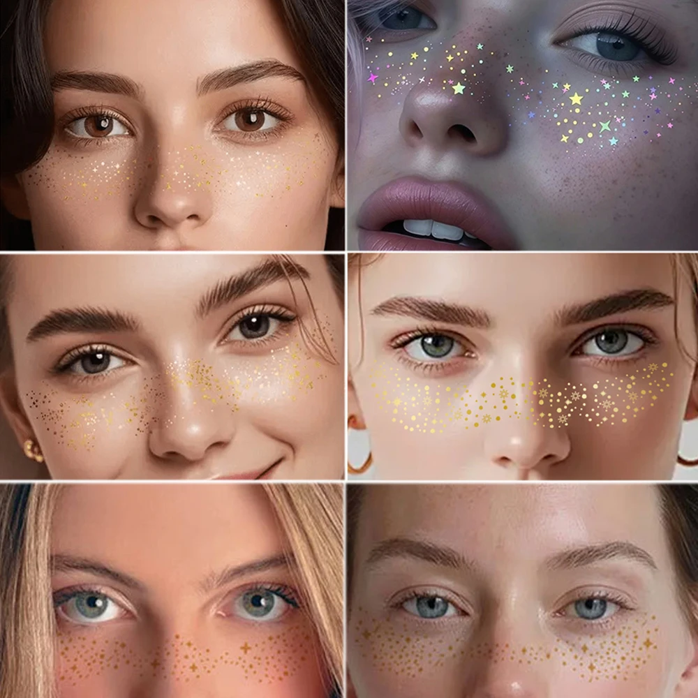 6pcs Waterproof Glitter Fake F - đánh giá và giá Body Jewelry Tattoo