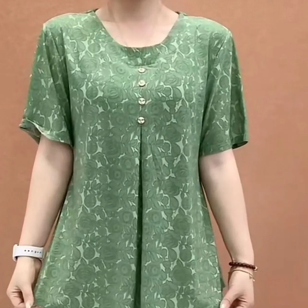 

Faionable een Print ort Sve round Ne Button up plus Size Women's T-irt Materni Wear ly Women's Clothing