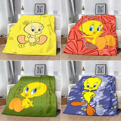 Yellow Cartoon T-Tweetys Bird Printed Blanket Picnic Blankets Warm Blanket Soft and Comfortable Blanket Home Travel Birthday