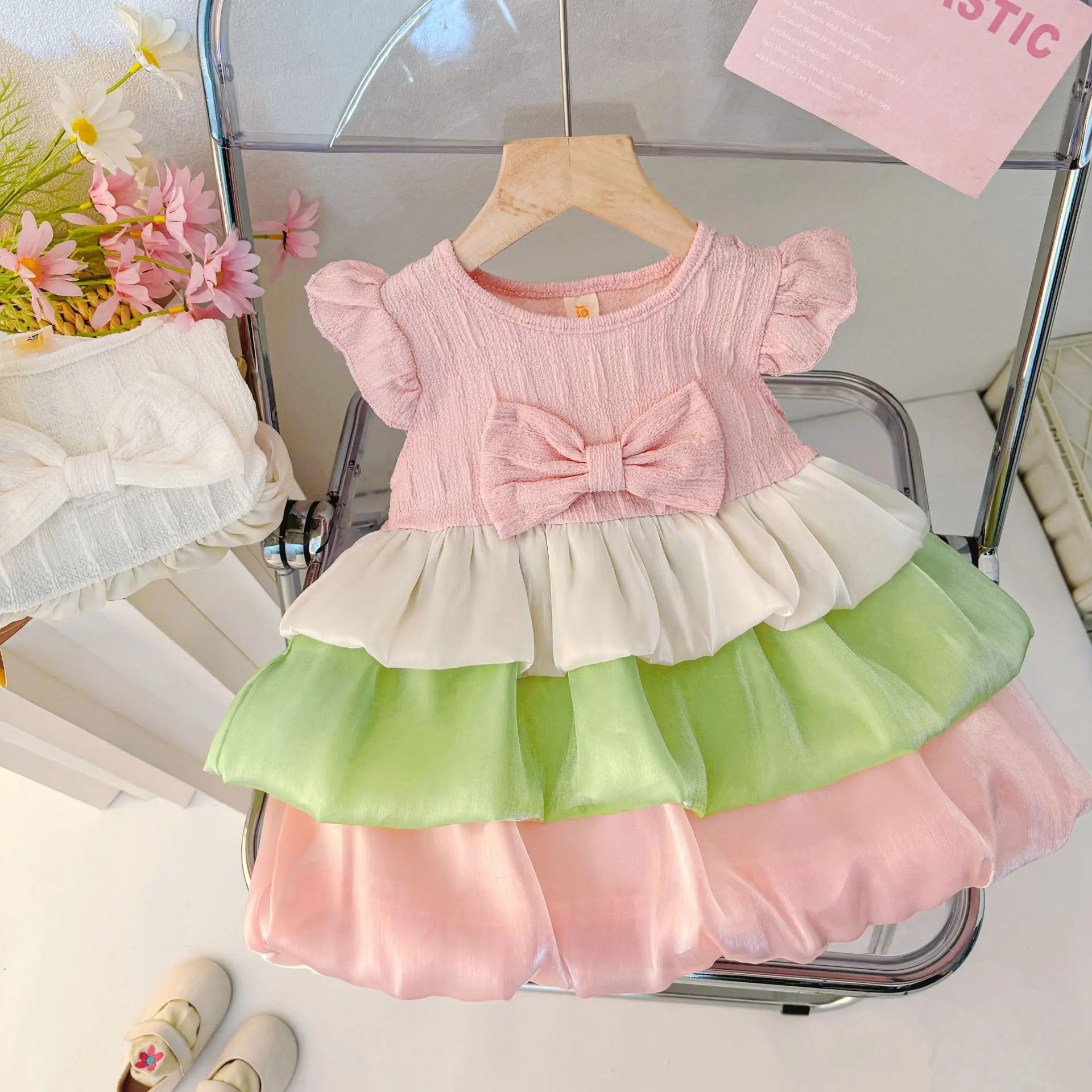 

Newborn Baby Girl Dress Summer Toddler Clothes Cotton Sleeveless Patchwork Princess Dresses for Girls 1 year Birthday Dresss