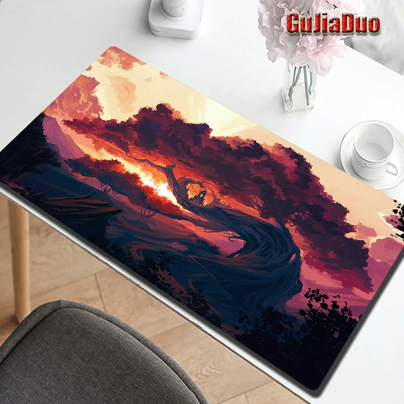 

40x90 Large Art Cartoon Scene Mouse Pad Computer Office Table Desk Mat Gaming Hoom Accessories Anime Mousepad for Game Csgo/dota