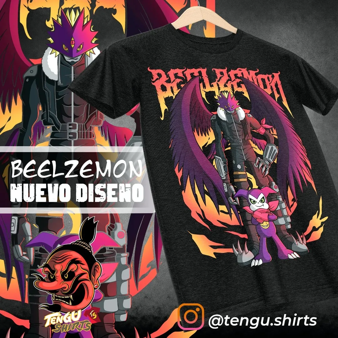 Beelzebumon Digimon Tamers Impmon Anime Merch Japanese Manga Unisex T-Shirt