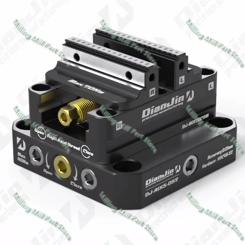 4-5 Axis Fixture Self-centering Vise Positive Paired with Zero Point Quick Change Four Axis L-block Bridge Board DJ-6080H-R