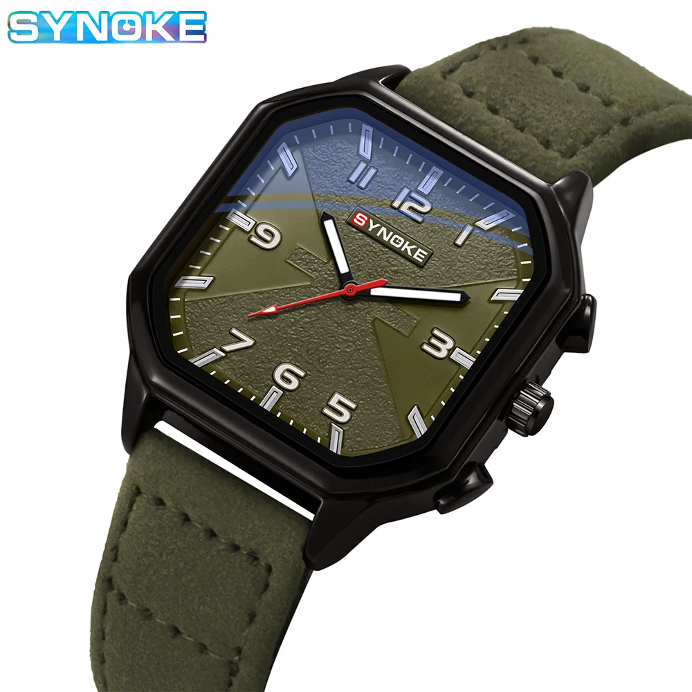 SYNOKE Belt Retro Watch Men Quartz Watch New Style Fashion Sport Business For Men Watch Student Wristwatch Sports Non Mechanical