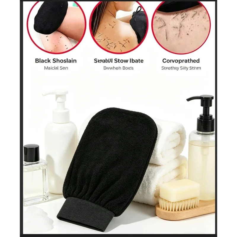 1/2/3/4/5/6 Stück Peeling-Körperpeeling-Handschuhe Doppelseitiger Tiefenreinigender Bade- und Spa-Handschuh