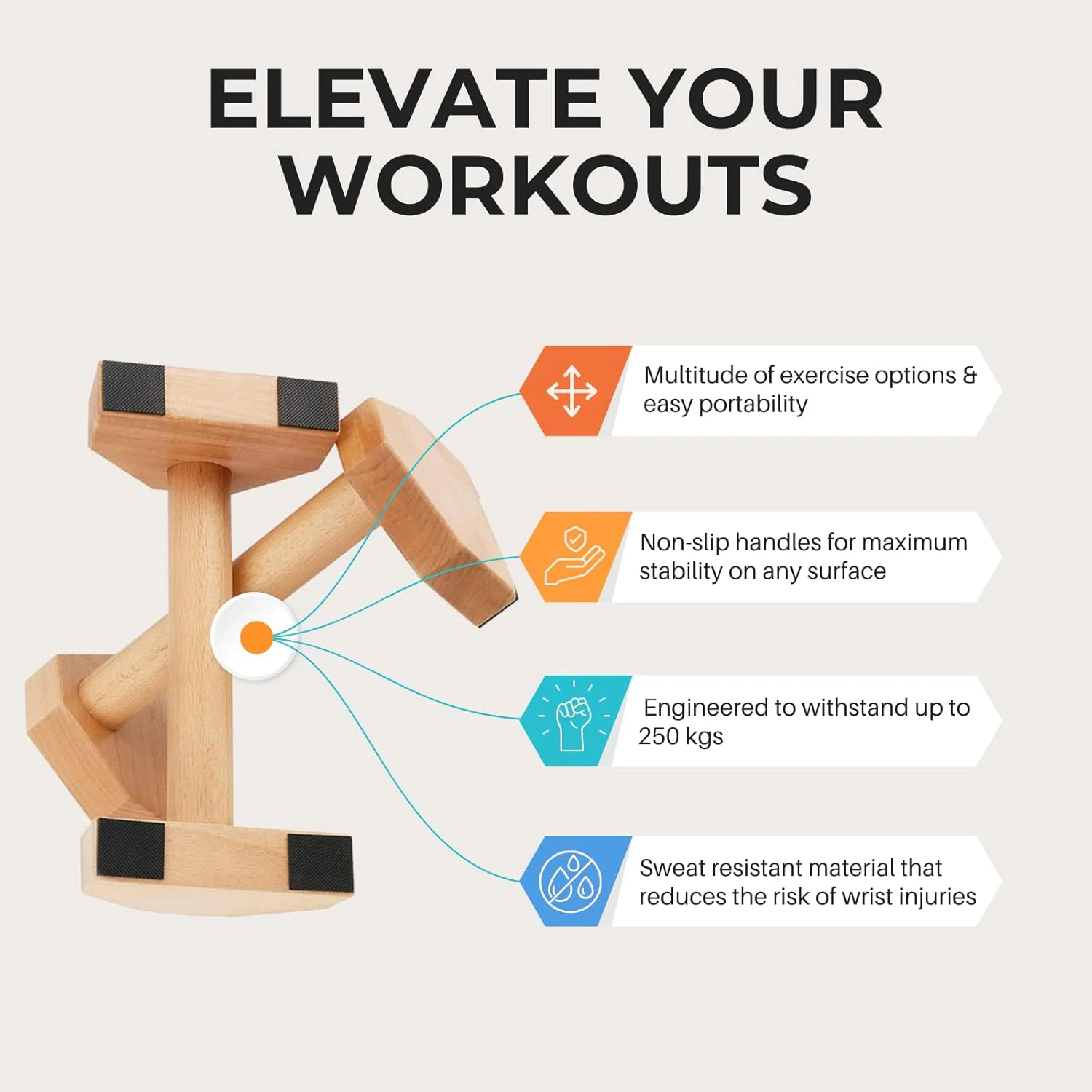 Push Up Stand Training Board Solid Wood Inverted Stand Auxiliary Chest Muscle Training Tool Dormitory Fitness Equipment gallery 1