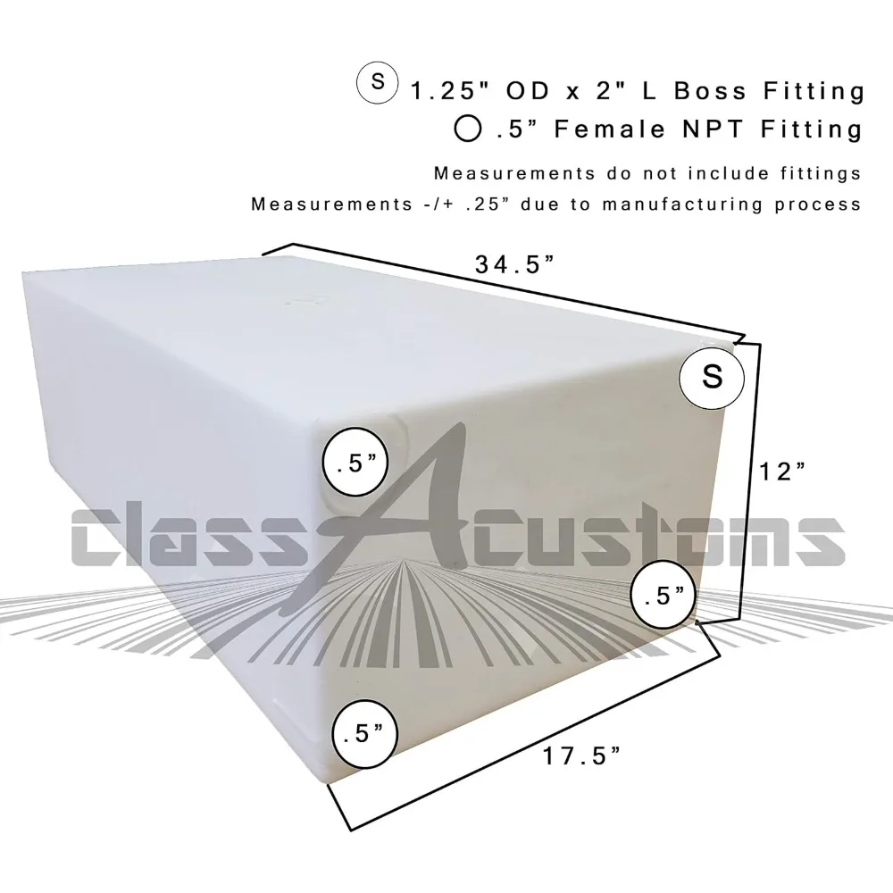 Tanque de almacenamiento de agua fría y gris para vehículos recreativos, capacidad de 30 galones, diseño estriado para uso en concesión de vehículos recreativos