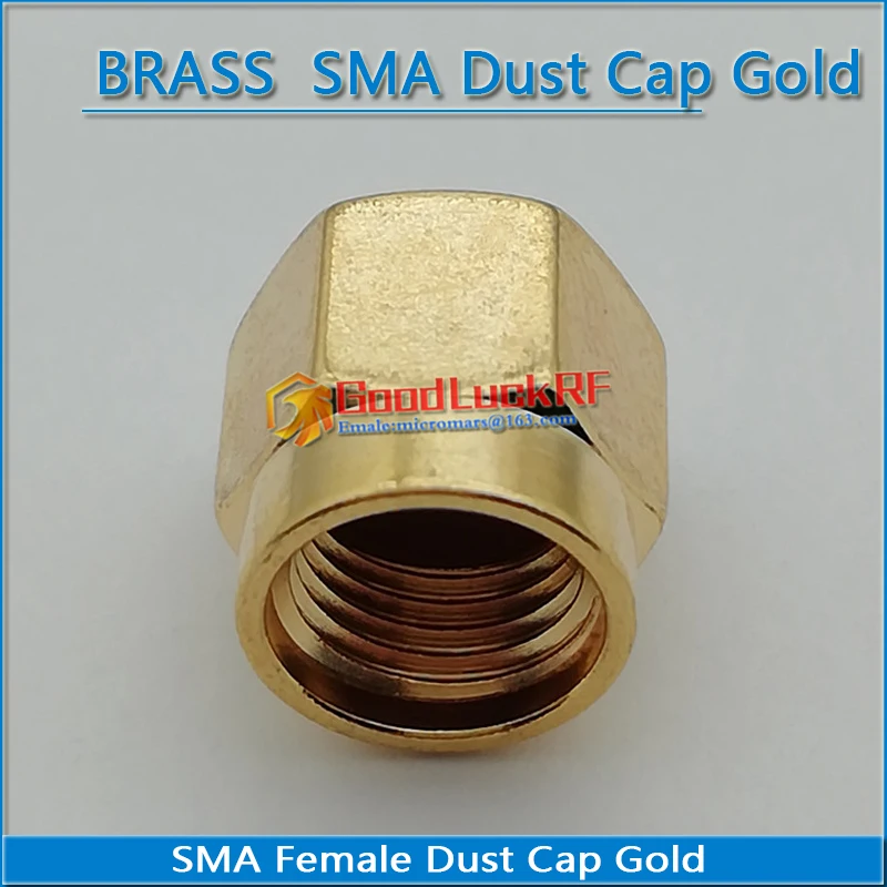 1X Pcs SMA Female Dust Cap Resistor RF coaxial Terminator Dust Cap Protective Cover Brass Adapters Nickel & Gold plating