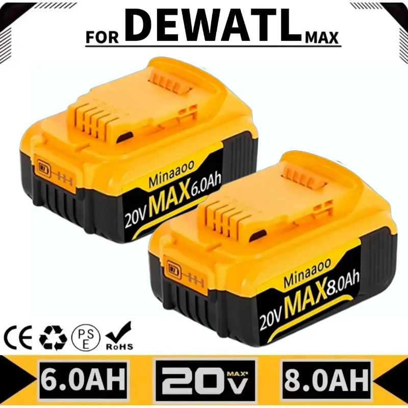 

2025 Original genuine For DeWalt 20V 6.0/8.0Ah battery, max imum DCB203、DCB184、DCB200、DCB182180、DCB181、DCB182、DCB201、DCB206