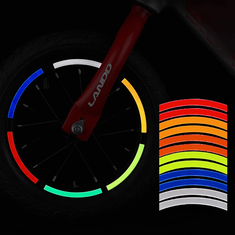 Reflective Tire Sticker for Kids Bike Safety Sticker Color Kids Balance Bike Night Reflective Sticker Wheel Bike Accessories