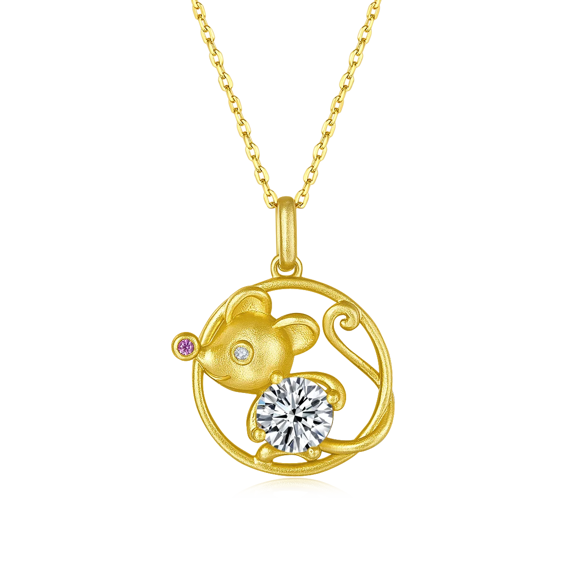 

Серия китайского зодиака: муассанит, ожерелье из желтого золота S925 с несколькими животными (1,0 карата) ювелирные изделия