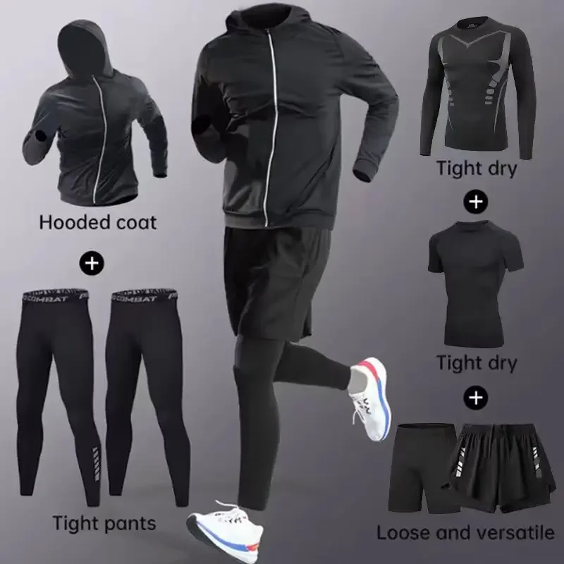 

Men's running sportswear for autumn and winter fitness, quick-drying, professional training, morning running, outdoor cycling