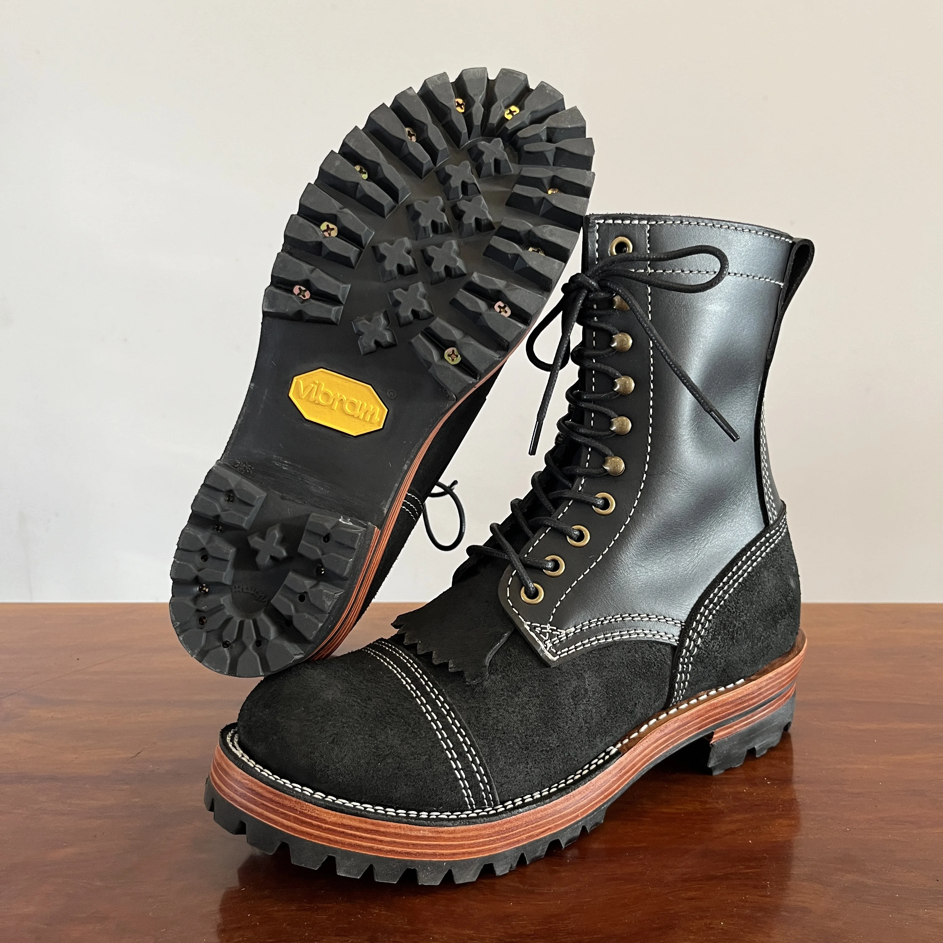 C755 RockCanRoll Size 35-50 Super Quality Genuine Italian Cow Leather Handmade Goodyear Welted Boots Custom Made Service