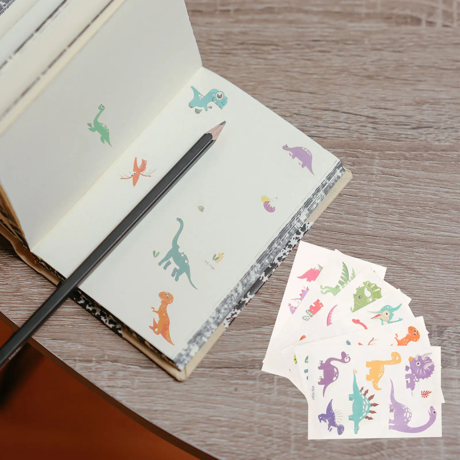 

12 Sheets Glow in Dark Stickers Dinosaur Cartoon Waterproof Tattoo Kids Night Light Laptop Suitcase Decor DIY Decals Travel Case
