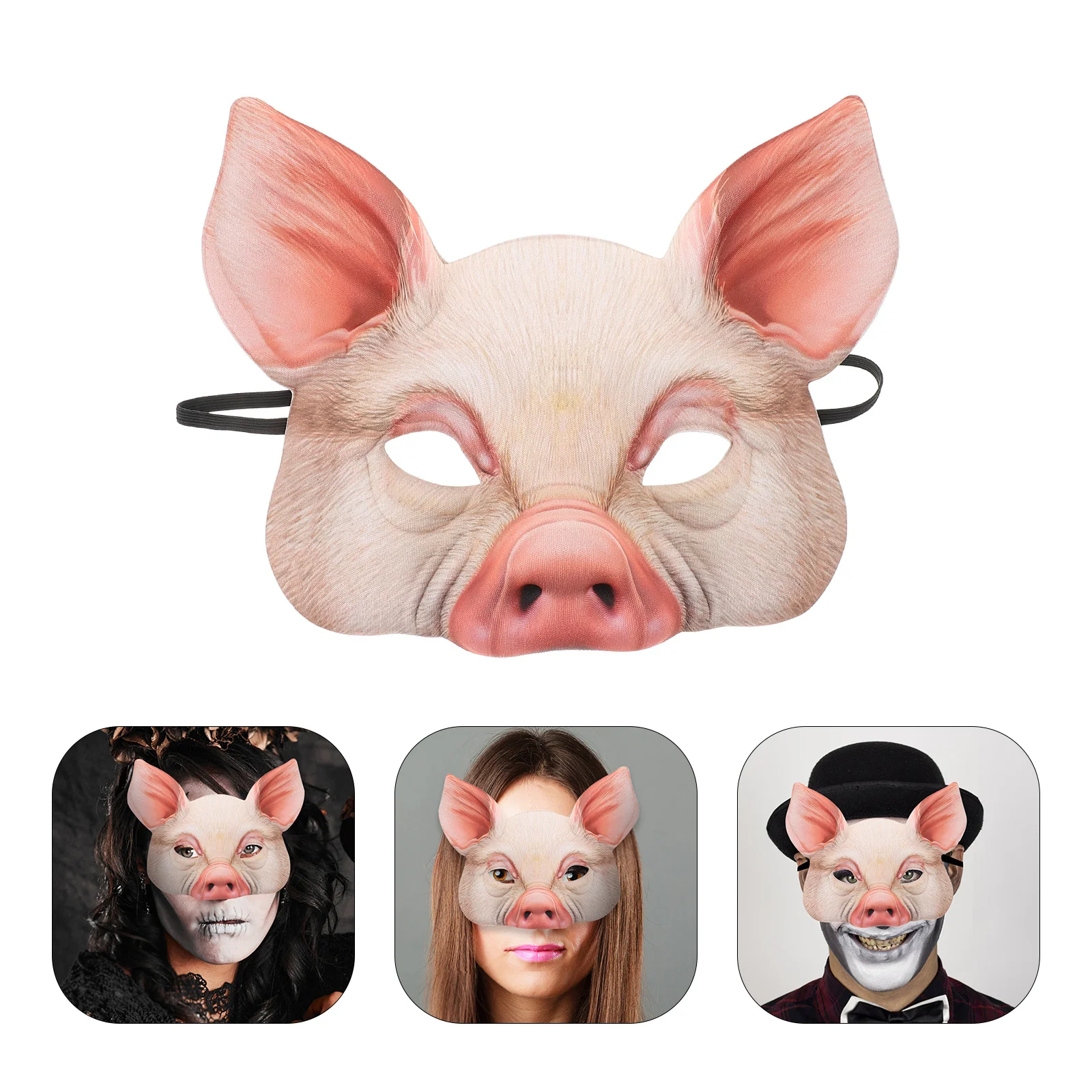 

Pink Pig Animal Mask Lightweight Festival Party Halloween Masquerade Ball Cosplay Accessory For Women Men
