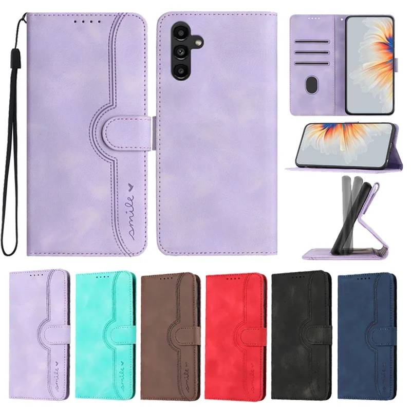 Solid Color Flip Card Slot Wallet Leather Case For Samsung Galaxy A54 A51 A34 A33 A31 A14 A13 S23 Plus S22 Ultra S21 S20 FE S10