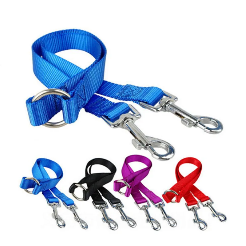 WALK 2 Two DOGS Leash Double Twin Lead Walking Leash Two Pets Cats Dual Couple Dog Leashes Nylon V Shape Leash Pet Accessories