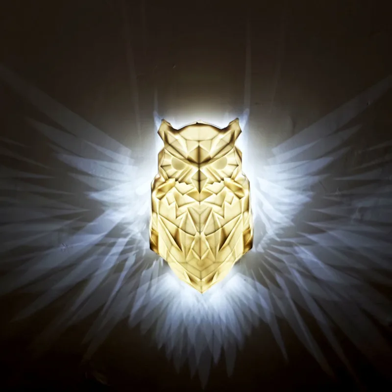 Christmas Bird Wall Lamp Creative Owl Eagle Shape Projector Modern Atmosphere Sconce Light 3D Print Body Animal Lighting Lustre