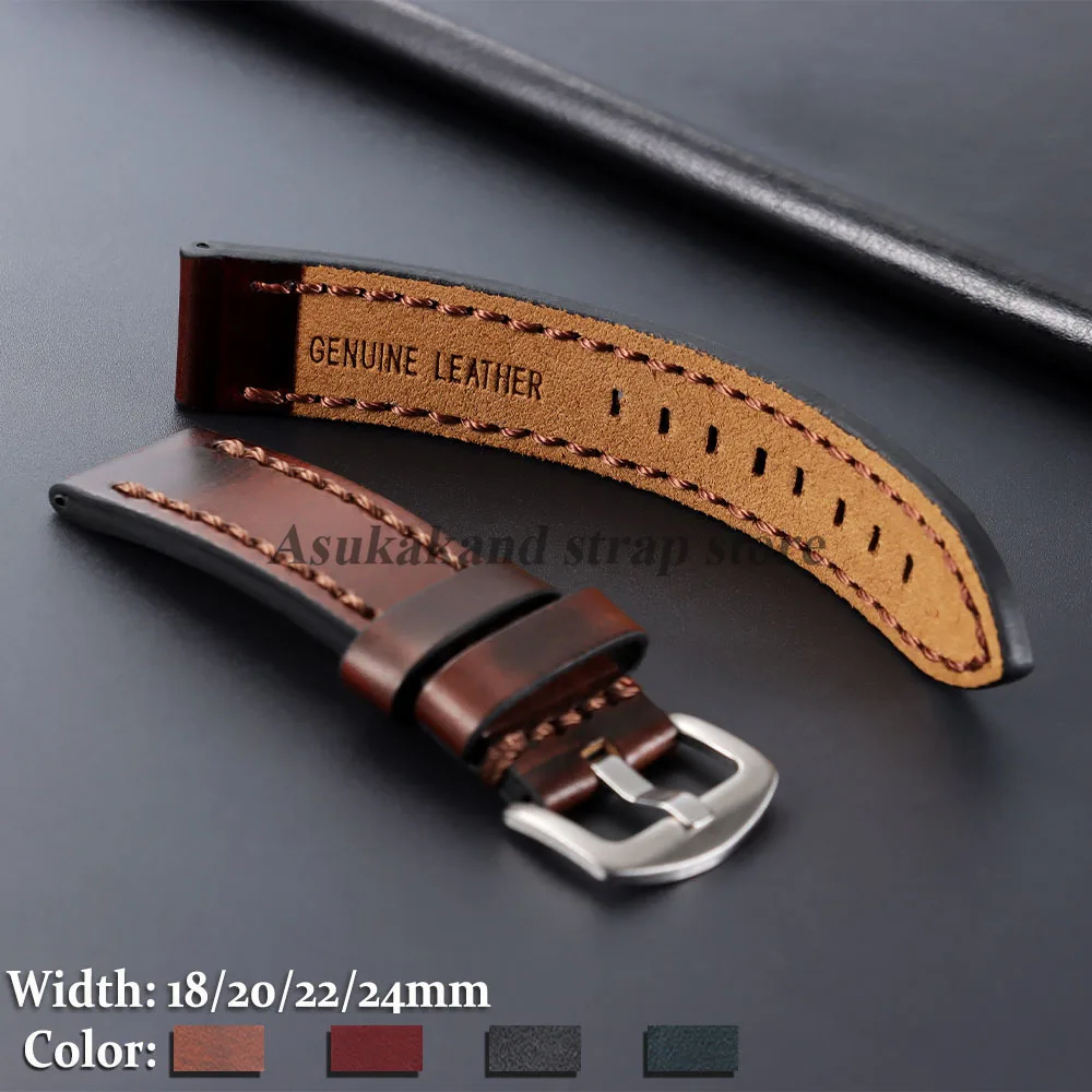 18mm 20mm 22mm 24mm Uhrenarmband aus hochwertigem Rindsleder für Seiko für Huawei Uhrenarmbänder Universelle Business-Armbänder für Herren und Damen