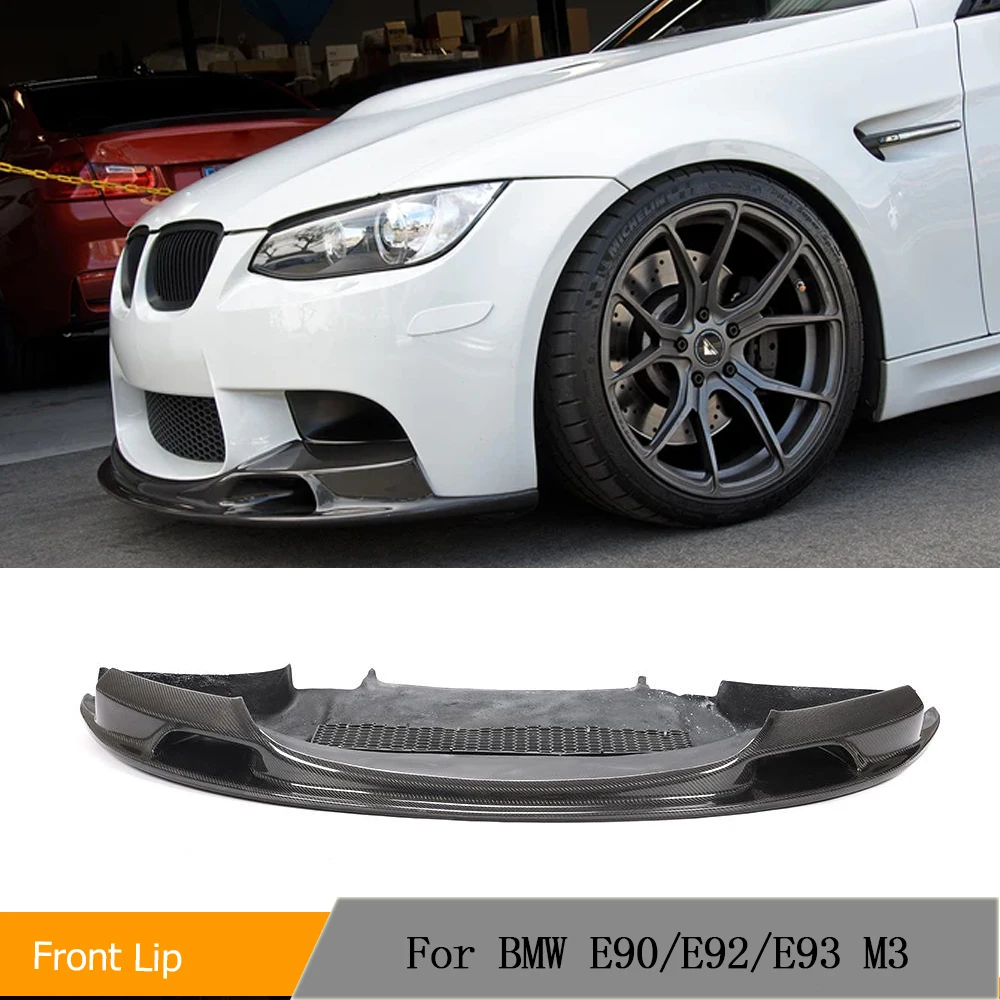 Car Front Bumper Lip Spoiler Splitters for BMW E90 E92 E93 M3 Sedan Coupe Convertible Cabriolet 2007 - 2013 Half Carbon Fiber