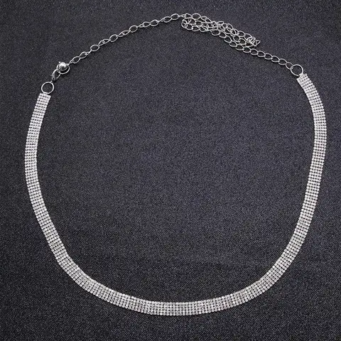 Strassband Bälte Kristallkedjeutsmyckning Bröllopsband Bälten Dam Snyggt Midjebälte för Klänning 10 best sales strassbälten för aftonklänningar - №6