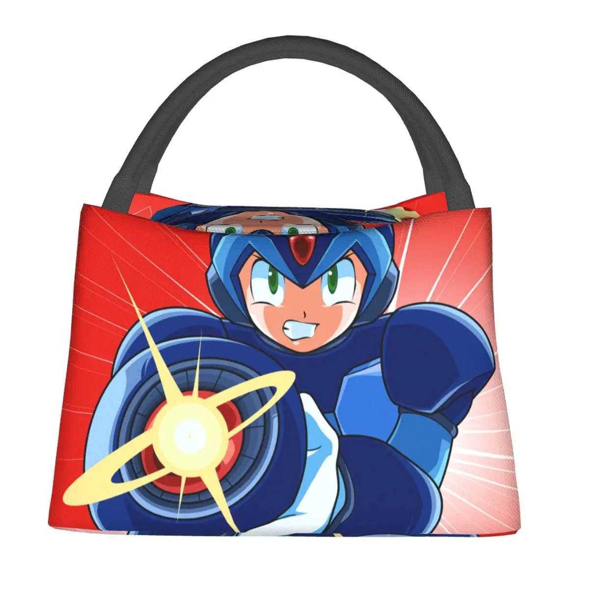 Megaman Video Game Mega Man Lunch Bags Insulated Bento Box Resuable Cooler Thermal Bag for Woman Children School