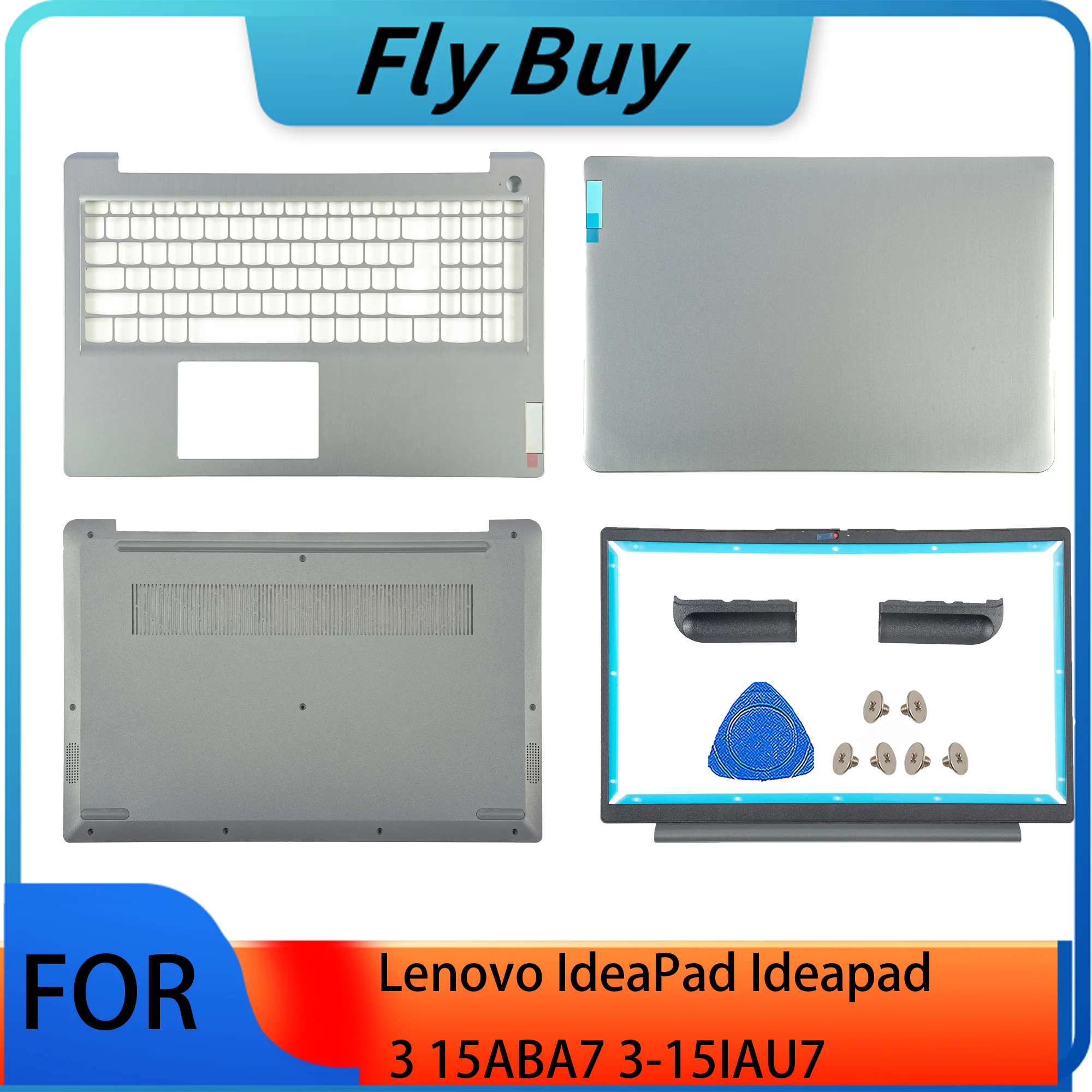 NEW Original Parts For Ideapad 3 15ABA7 3-15IAU7 2022 LCD Back Cover Bezel Palmrest Bottom Case Laptop Housing Replace Gray