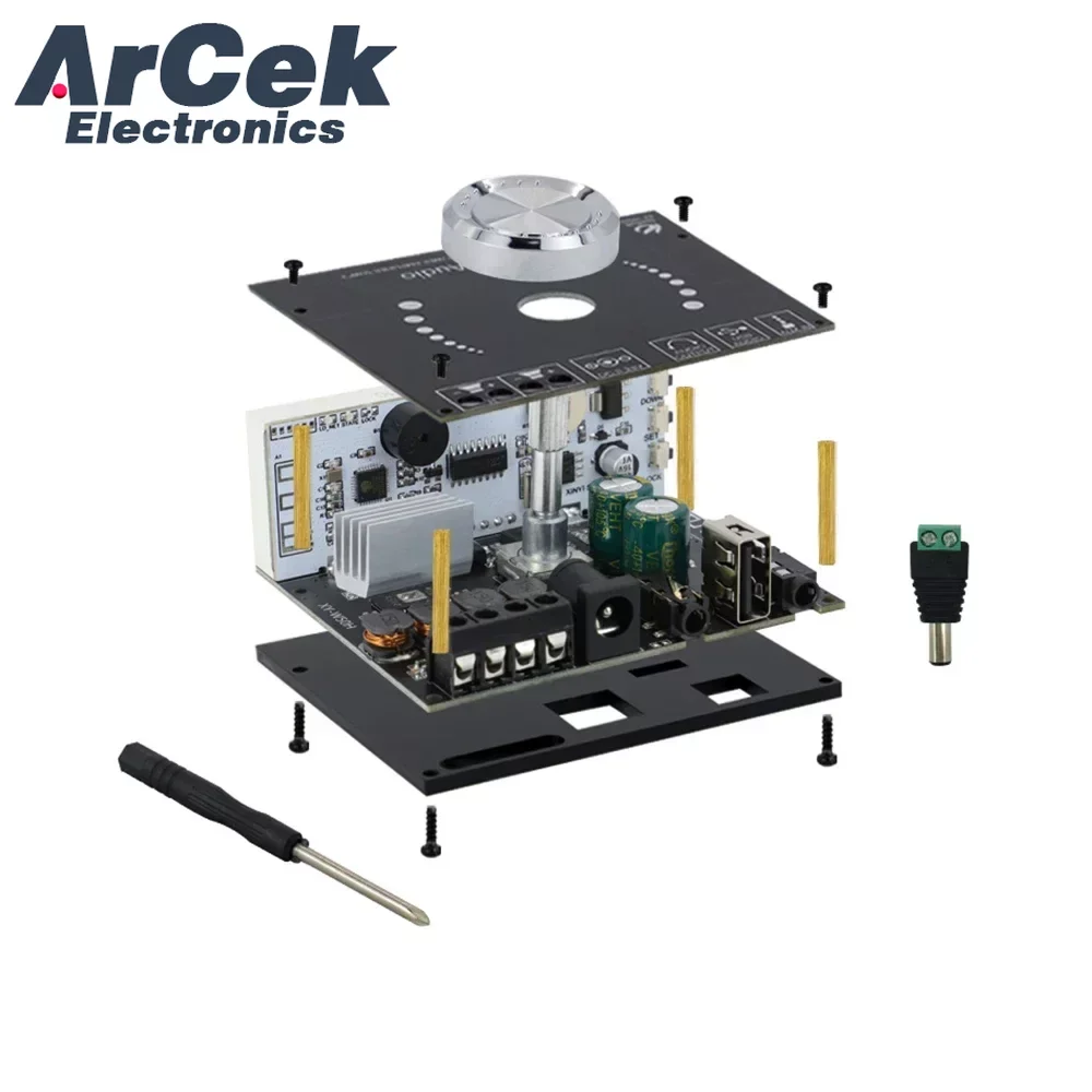 HIFI 50W*2 Stereo Bluetooth 5.0 Digital Power Amplifier Board Module With WIFI Timing Clock XY-W50L With Fashion Sense