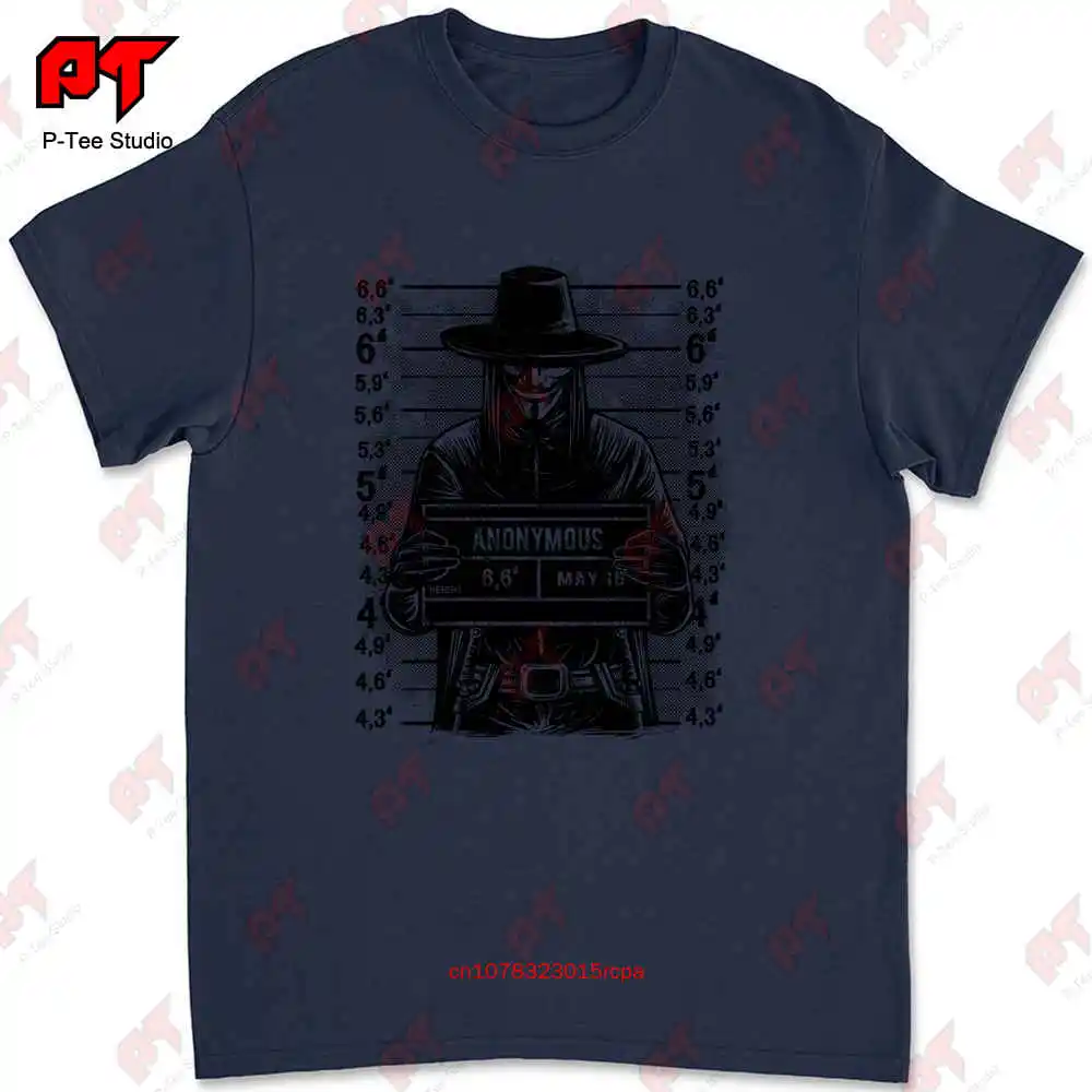 Guy Fawkes Mugshot T Shirt V For Vendetta Men'S H3F4