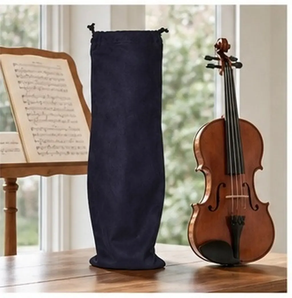 Fabric Drawstring Violin Protector Blanket Full Size Acoustic Violin Storage Bag Dust Cover Decorative Instrument