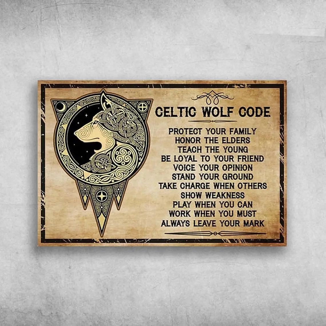 Retro Vintage Wolf Code Protect Your Decor Metal Tin Sign Vintage Metal Signs Tin Plaques Wall for Garage Man Cave Cafee Bar Pub