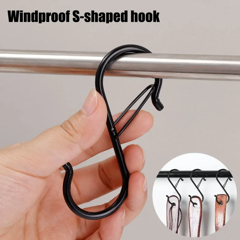 10/1pcs S-Shape Hook Metal Buckle Design Multi-function Kitchen Bedroom Garden Hanging Clasp Clothes Bags Plants Hanging Rack