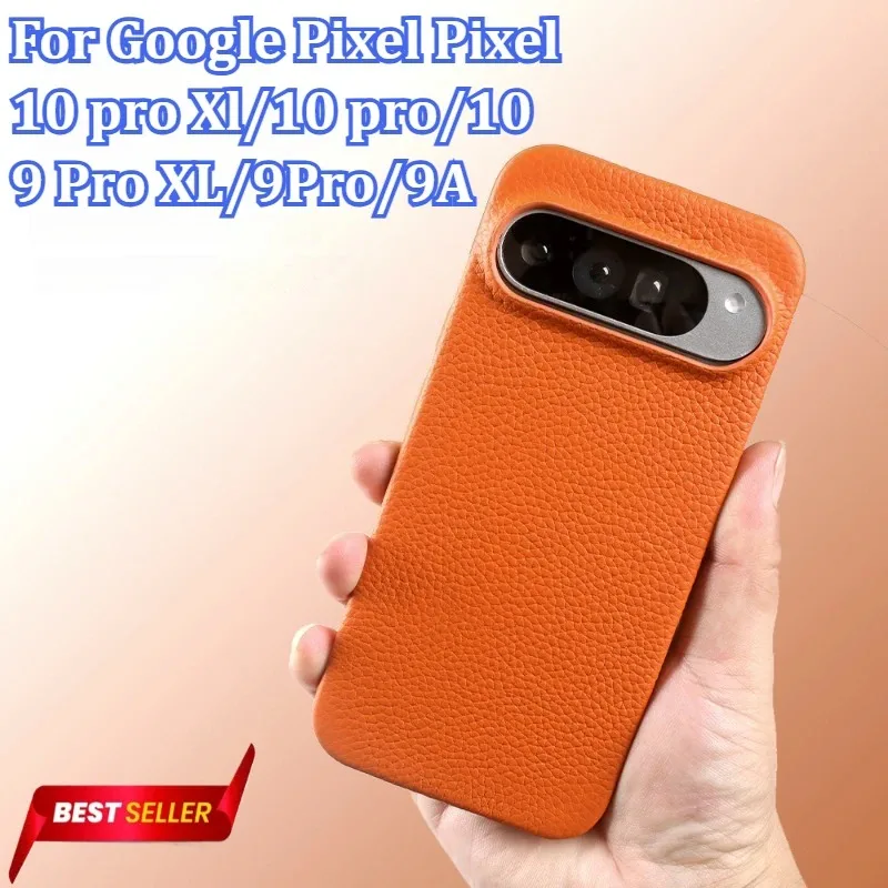 

Luxury Magnetic Genuine Leather Case For Google Pixel Pixel 10 pro Xl/10 pro/10/9 Pro XL/9Pro Premium Real Leather Hard Cover