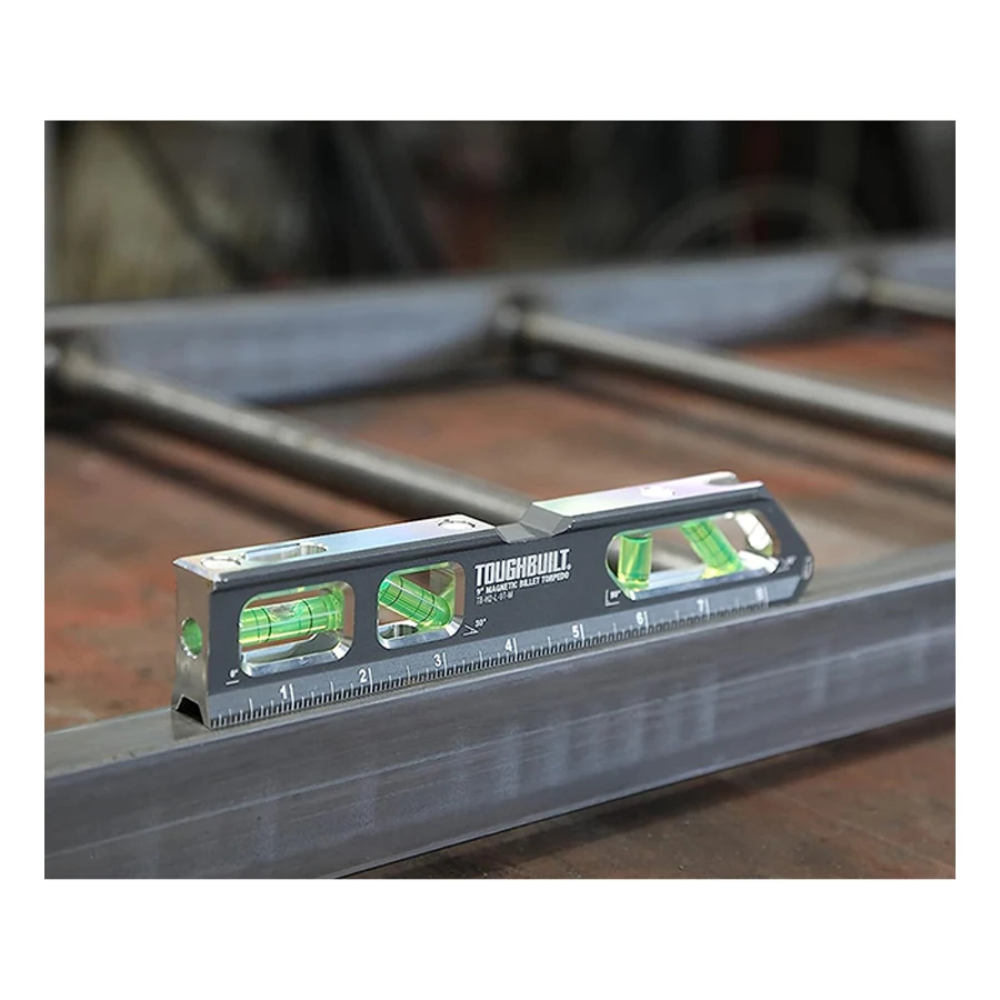 TOUGHBUILT Magnetic 4 Bubble Spirit Level 9 inch 230mm Horizontal Ruler Billet Material Level TB-H2-L-9T-M