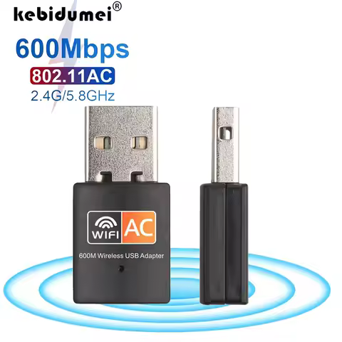 Dual Band USB WIFI Adapter 2.4GHz 5GHz Wireless Network Card for Laptop 600Mbps Mini Computer Receiver PC Accessories