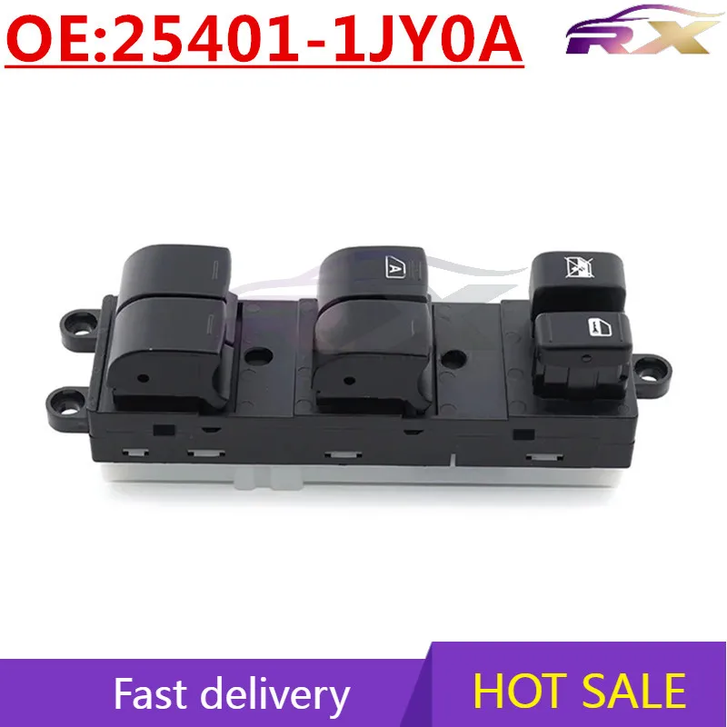 

OEM:25401-1JY0A Left Drive Power Window Master Control Switch For Nissan