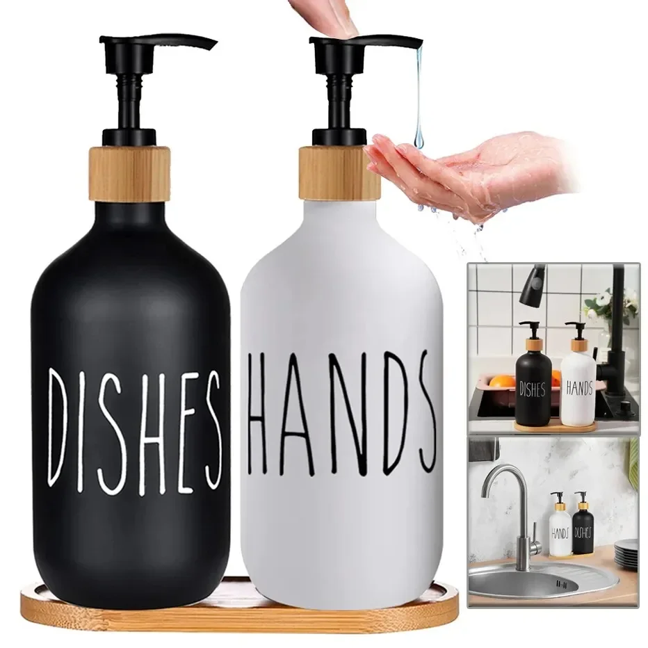 

Kitchen Sink Black Tableware Soap Dispenser Hand Soap And Tableware Detergent Storage Bottles Refillable Hand Soap Bottles