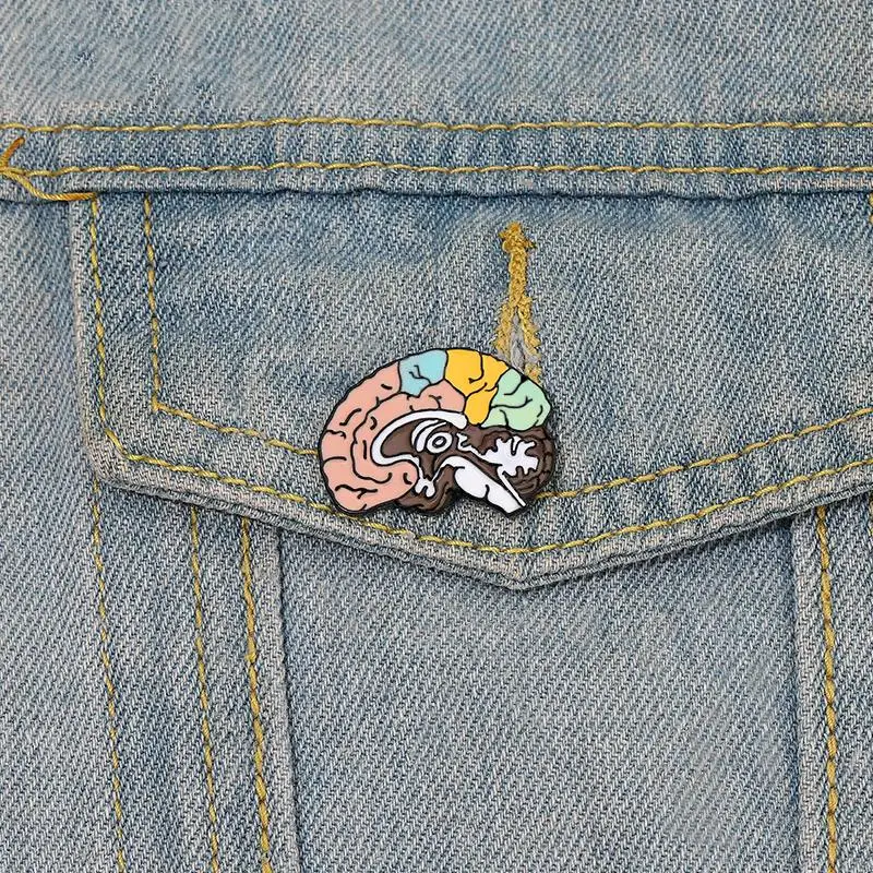 Custom Brain Structure Brooches Lapel Badge Medical Doctor Jewelry Gift for Students Friends Anatomy Enamel Pin