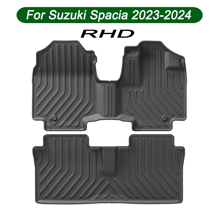 

TPE Car Floor Mats for SUZUKI Spacia mk54s 2023 2024 Right Rudder Four Seasons 3D Black Waterproof Car Floor Liner