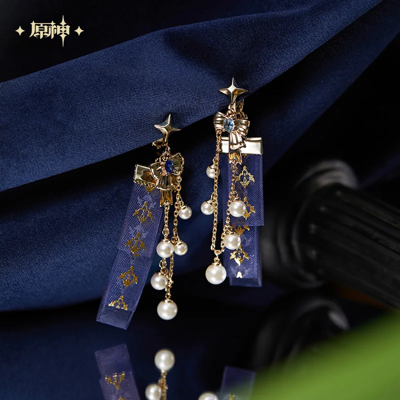 Official Genshin Impact Furina Earrings Furina Cosplay Props Rings Halloween Role Play Accessories Fan's Collection Gifts