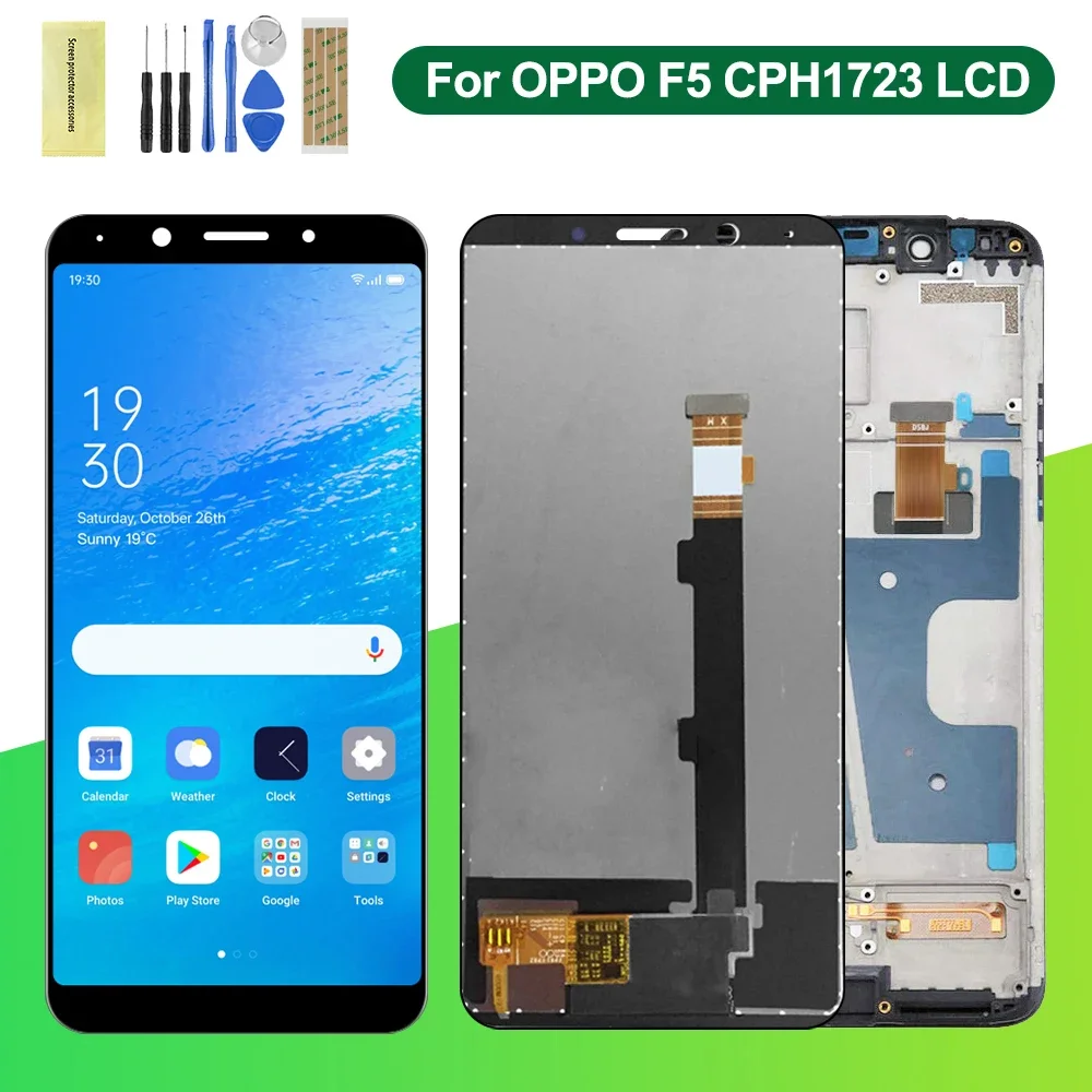 

Оригинальный дисплей для OPPO F5 диагональю 6,0 дюйма, детали для цифрового преобразователя в сборе для oppo A73, детали для телефона