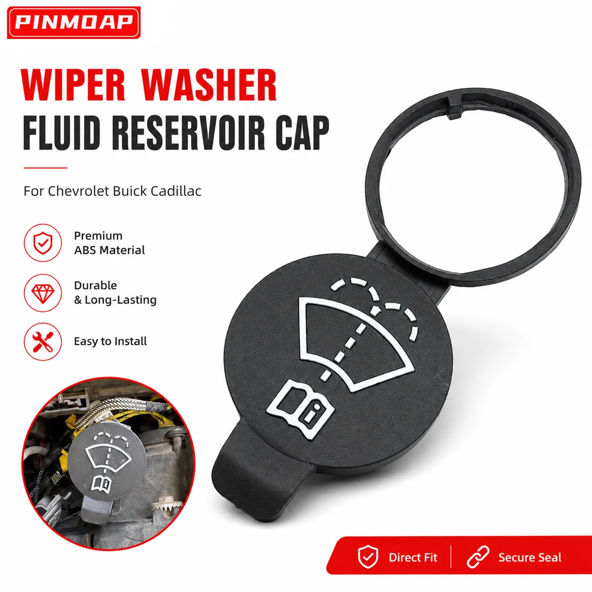 

1/5/10pcs Car Windshield Washer Reservoir Cap Fit For Cadillac Other Models 13227300 High Quality Black Reservoir Cap Car Parts