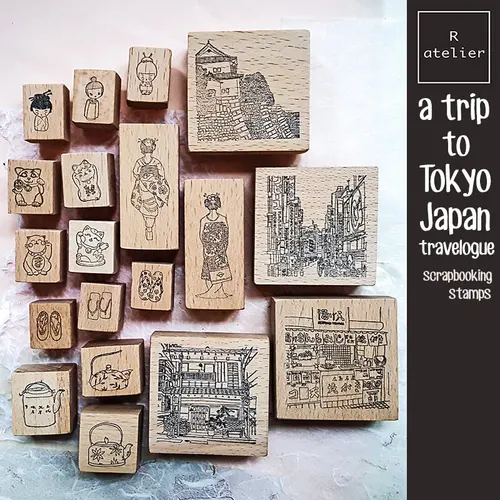 Sello Scrapbooking viaje de Tokio Japón decoración de diario de viaje sellos de madera papelería