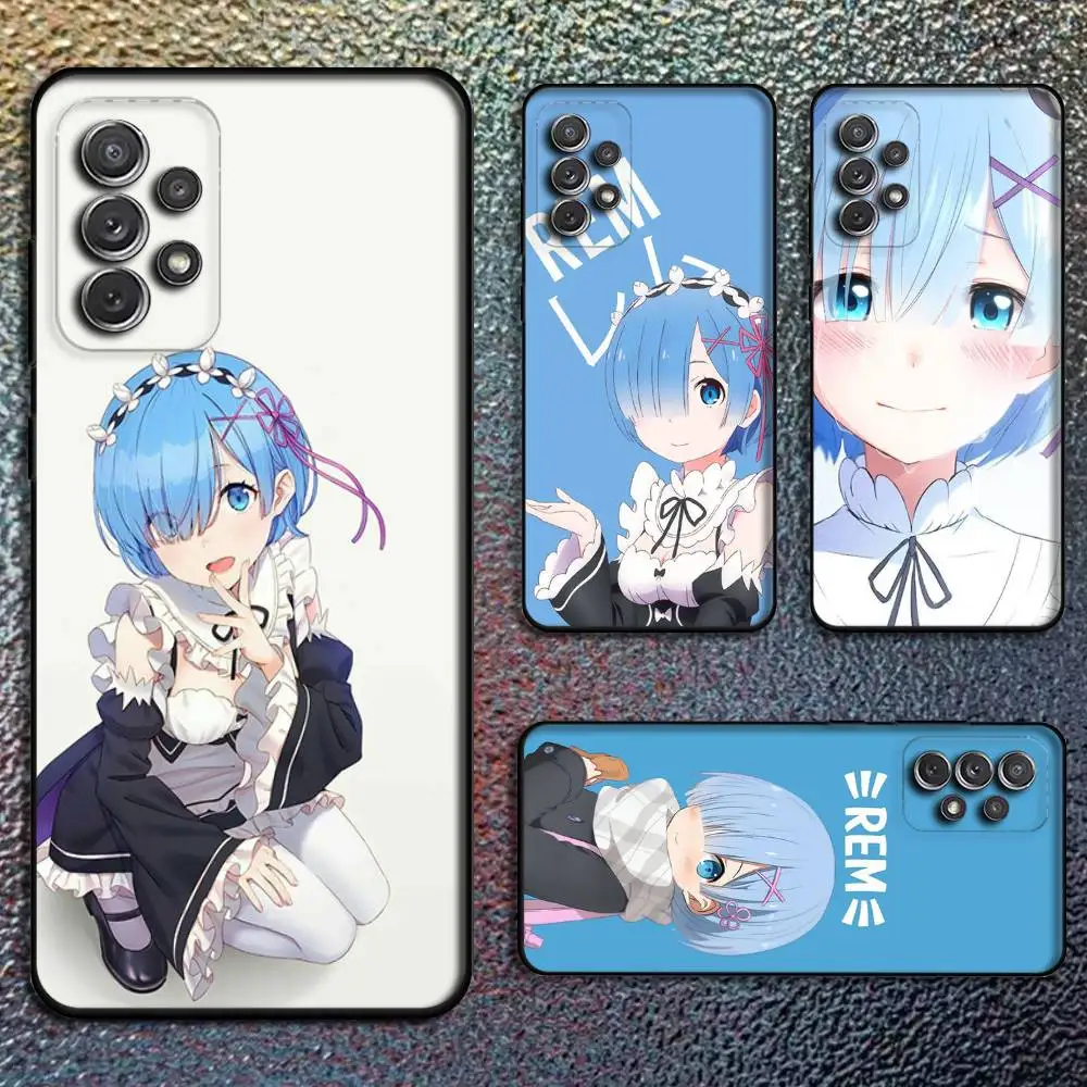 

Anime R-ReZERO Ram Rem Phone Case For Samsung S25,S24,S21,S22,S23,S30,Ultra,S20,Plus,Fe,Lite,Note,10,9,5G Black Cover
