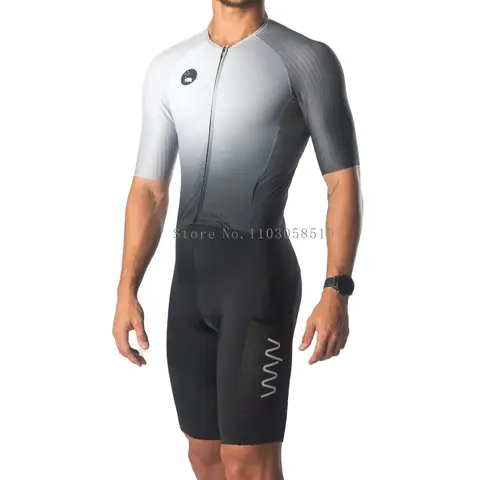 Wyn Republic Triathlon Suit Men Cycling Short Sleeve Quick Dry Jumpsuit Trisuit skinsuit Bicycle Equipment Mono Ciclismo Hombre