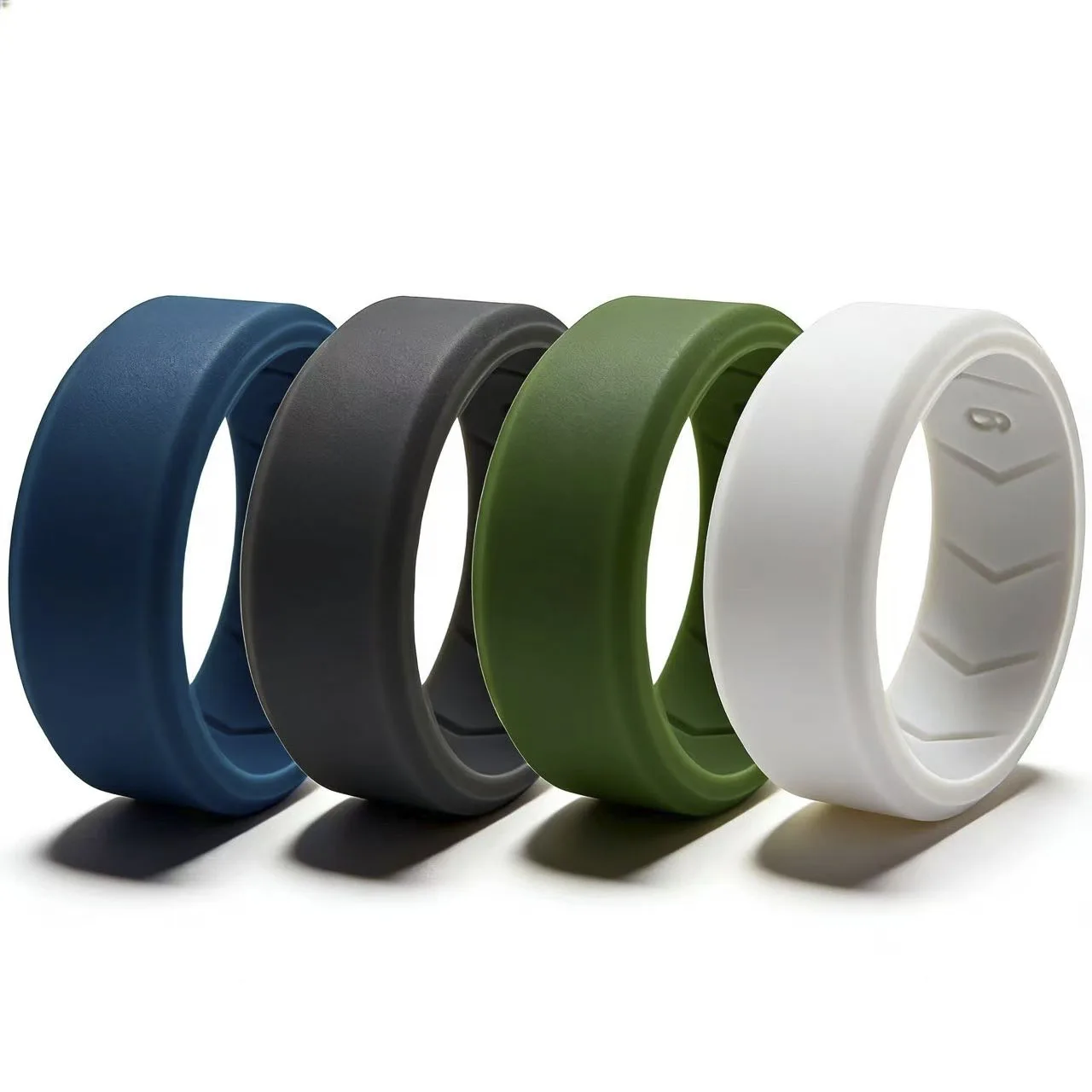 4pcs/set Breathable Comfort Silicone Ring Gift For Men Male Boy Father Sports Sporty Jewelry Daily Outdoor Working Running