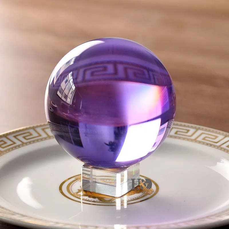 30mm-100mm Lilac Color Crystal Ball Asian Rare Obsidian Sphere Crystal Ball Healing Stone Decor Feng Shui