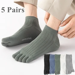 5 Pairs Summer Five Finger Socks for Men Thin Cotton Toe Socks with Separate Fingers Low Cut Ankle Sports Socks high quality