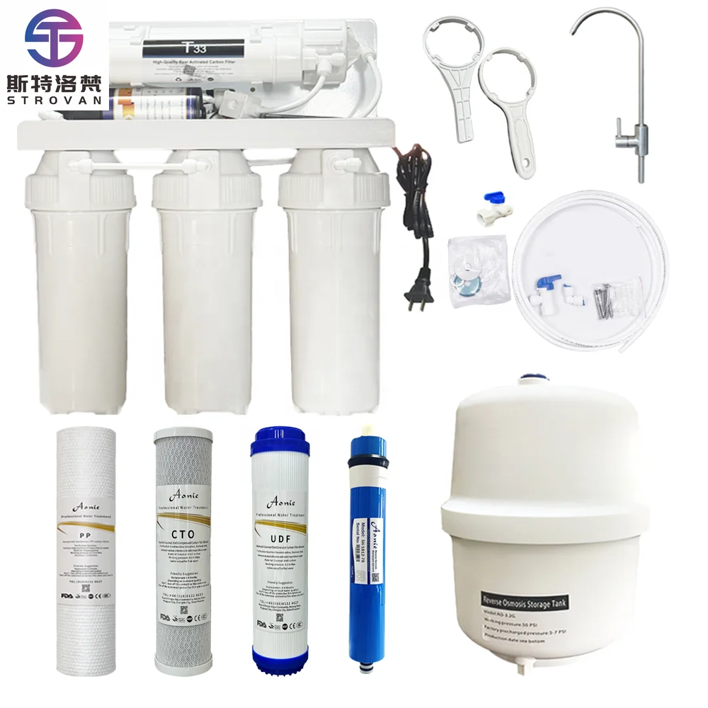 

STLF Electric 75GPD 5-Stage Reverse Osmosis Water Purifier Direct Drinking Water Filter RO System Factory Price for Use OEM