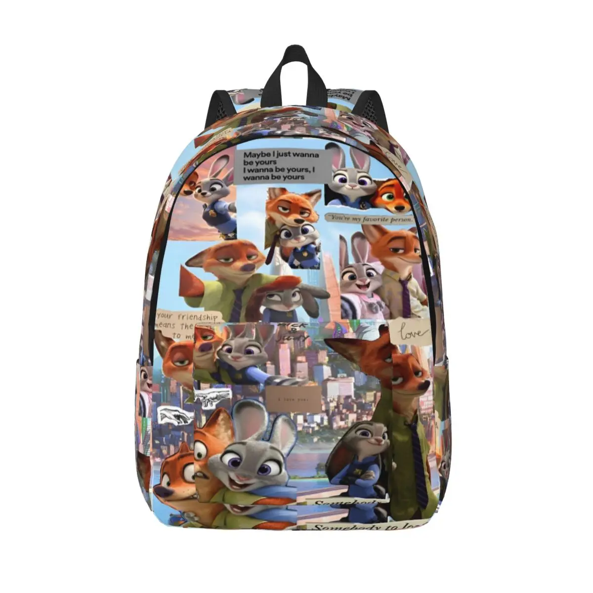 

Zootopia Backpack for Men Women Teenage Student Business Daypack Judy Hopps Nick Wilde Laptop Computer Shoulder Bag with Pocket